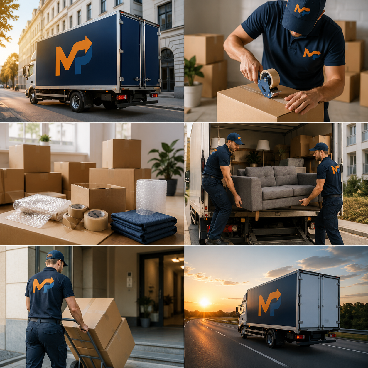 Move-Profis Team beim Verpacken und Verladen